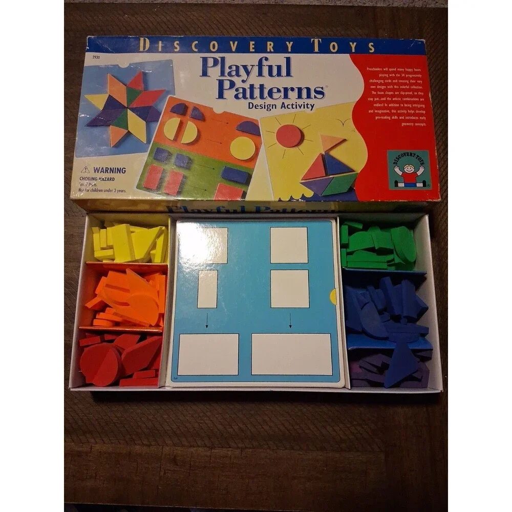 Discovery Toys Playful Patterns Design Activity Set Cards & Shape Pieces